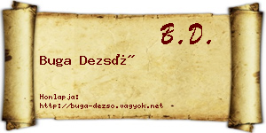 Buga Dezső névjegykártya